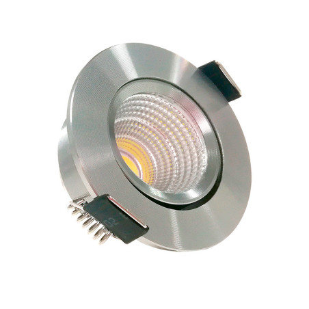 Ojo de buey LED COB redondo satín 3W 6000°K Luz día.