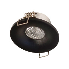 Luminaria LED COB tipo downlight redonda negro.