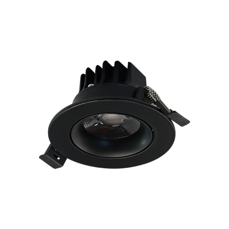 Ojo de buey LED redondo de incrustar 7W 6000°K color negro.