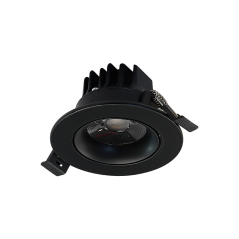 Ojo de buey LED redondo de incrustar 7W 3000K color negro.