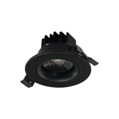 Ojo de buey LED redondo de incrustar 7W 3000°K color negro.