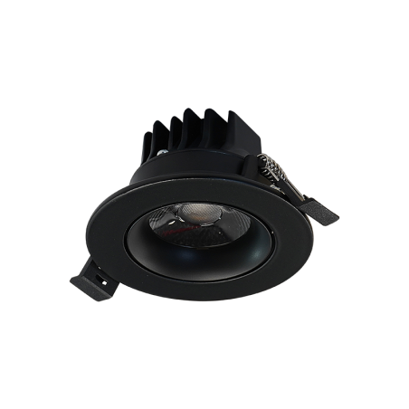 Ojo de buey LED redondo de incrustar 7W 3000K color negro.