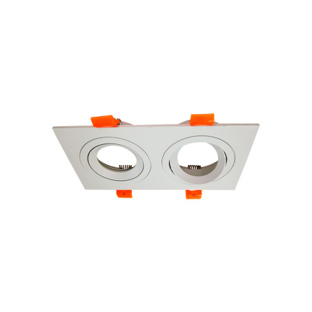 Cardan doble rectangular GU10 Blanco (Sin bombilla).