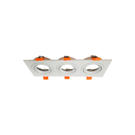Cardan triple rectangular GU10 Blanco (Sin bombilla).