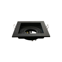 Cardan cuadrada sencillo escualizable GU10 negro (Sin bombillo).