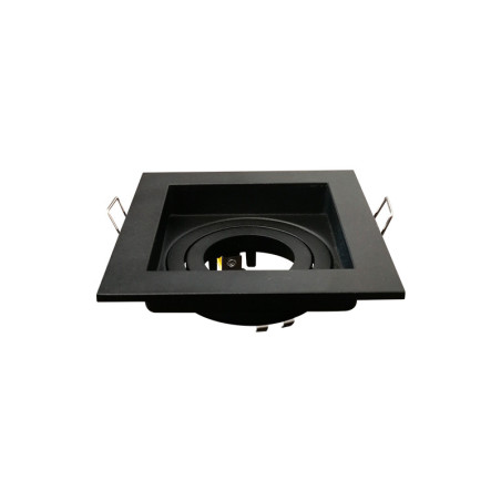 Cardan cuadrada sencillo escualizable GU10 negro (Sin bombillo).