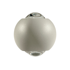 Aplique LED de sobreponer esférico2W Luz cálida.