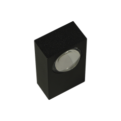 Aplique LED de sobreponer rectangular 2W Luz cálida color negro 01