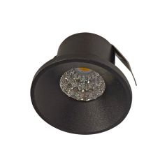 Luminaria LED COB redondo 3W Luz cálida color negro