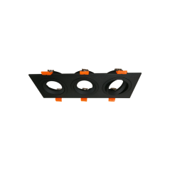 Cardan triple rectangular GU10 Negro (Sin bombilla).