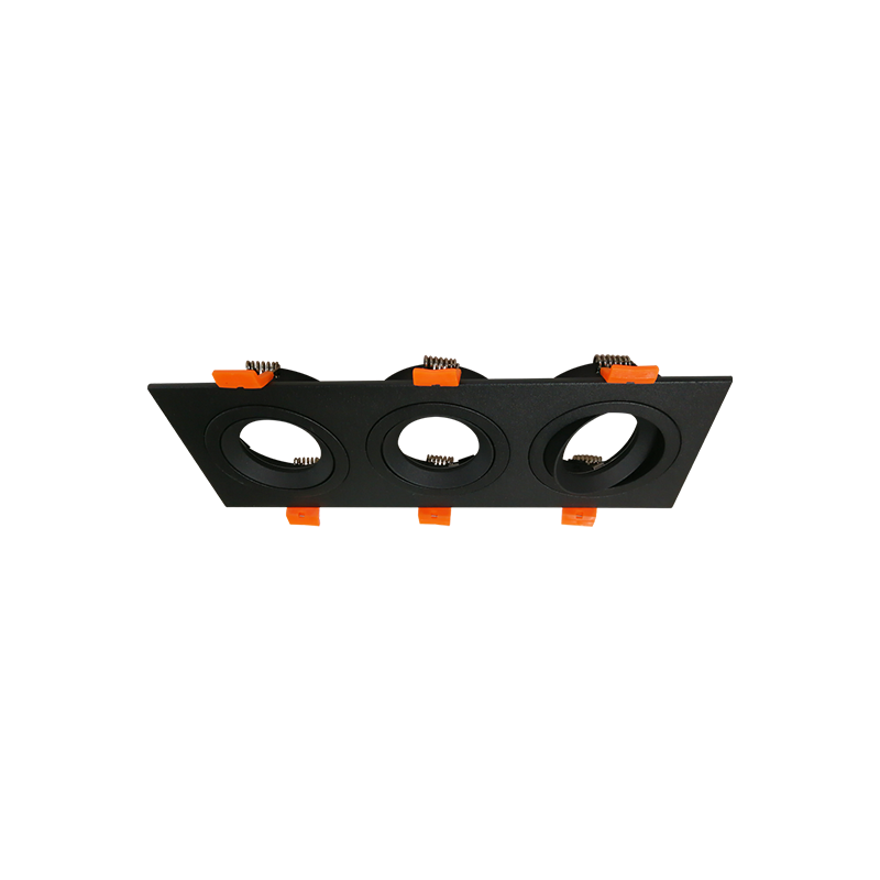Cardan triple rectangular GU10 Negro (Sin bombilla). Cardan triple rectangular GU10 Negro (Sin bombilla).