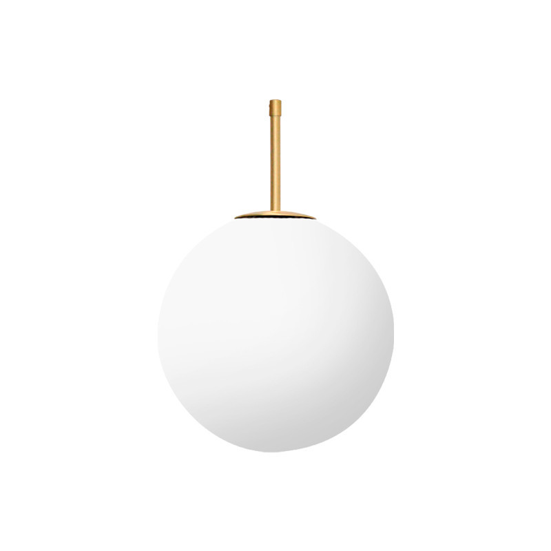 Lámpara Colgante Stick Dorada y Negra con Vidrio Blanco LED
