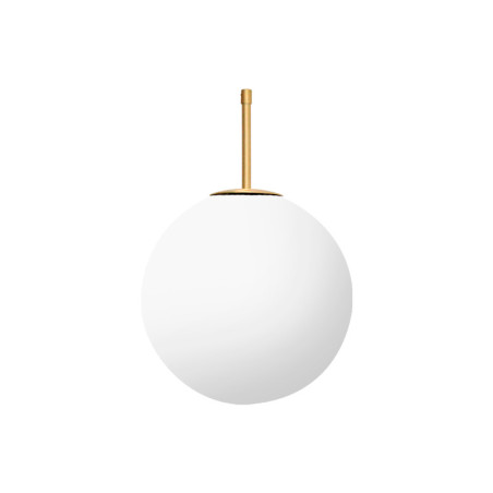 Lámpara Colgante Stick Dorada y Negra con Vidrio Blanco LED