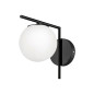 Lámpara Aplique de pared E27 Negro Mate  + Vidrio Blanco