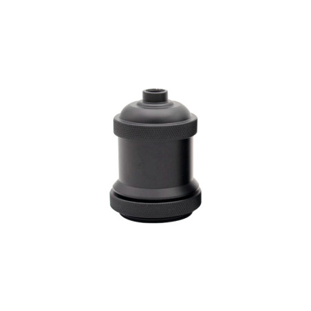 Portalámpara para bombillo LED base E27 Negro.