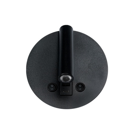Luminaria LED Aplique 8W 3000K con USB Negro LAL351