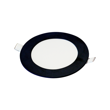 OJL188 - Panel LED SMD redondo de incrustar negro 6W 3000K Luz cálida.