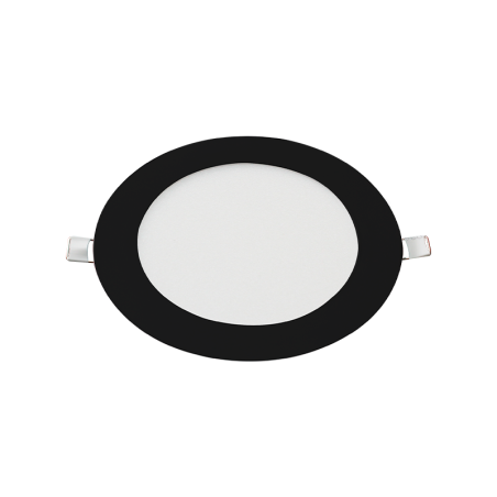 Panel LED SMD redondo de incrustar negro 18W 6000°K Luz día.