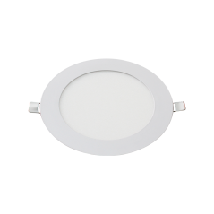 Panel LED SMD redondo de incrustar blanco 12W 3000°K Luz cálida.