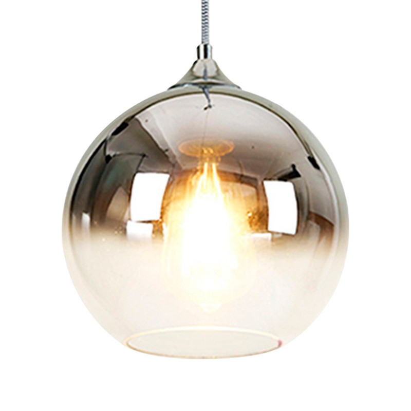 LÁMPARA COLGANTE E27 ESFERA 3/4 CROMO INCLUYE BOMBILLO LED.