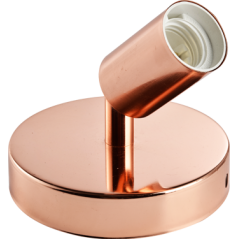 Lámpara aplique de pared E27 color oro rosa.