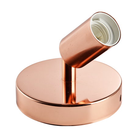 Lámpara aplique de pared E27 color oro rosa.