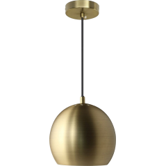 LCE405 - LÁMPARA COLGANTE E27 ESFERA 3/4 DORADO MATE + BLANCO MATE (INTERIOR).