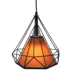 Lámpara colgante E27 color ngro + café.