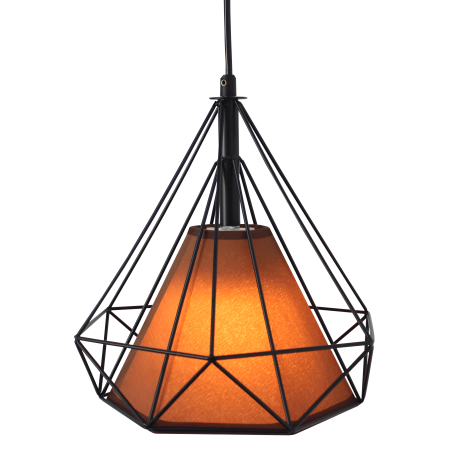 Lámpara colgante E27 color ngro + café.