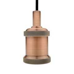 PORTALÁMPARA VINTAGE  BRONZE ROJO INCLUYE CABLE + BASE [1 METRO].