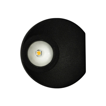 Aplique LED de sobreponer redonda color negra 2W 3000K Luz cálida.