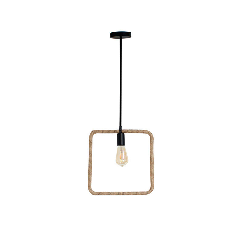 Lámpara colgante color negro + cuerda.