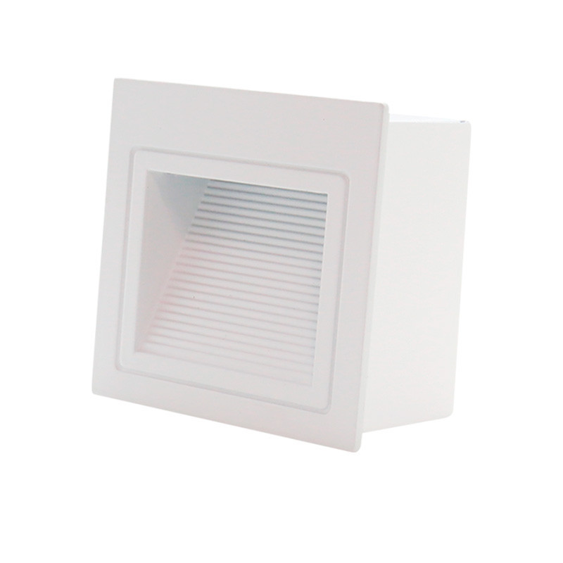 Lámpara aplique pared de incrustar blanco  4,5W 3000K Luz cálida.