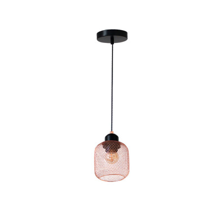 Lámpara colganteE E27 con malla color oro rosa 1