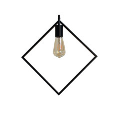 LCE255 - Lámpara decorativa colgante E27 rombo negro.