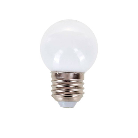 Bombillo LED filamento G45 2W E27 3000°K Luz cálida.